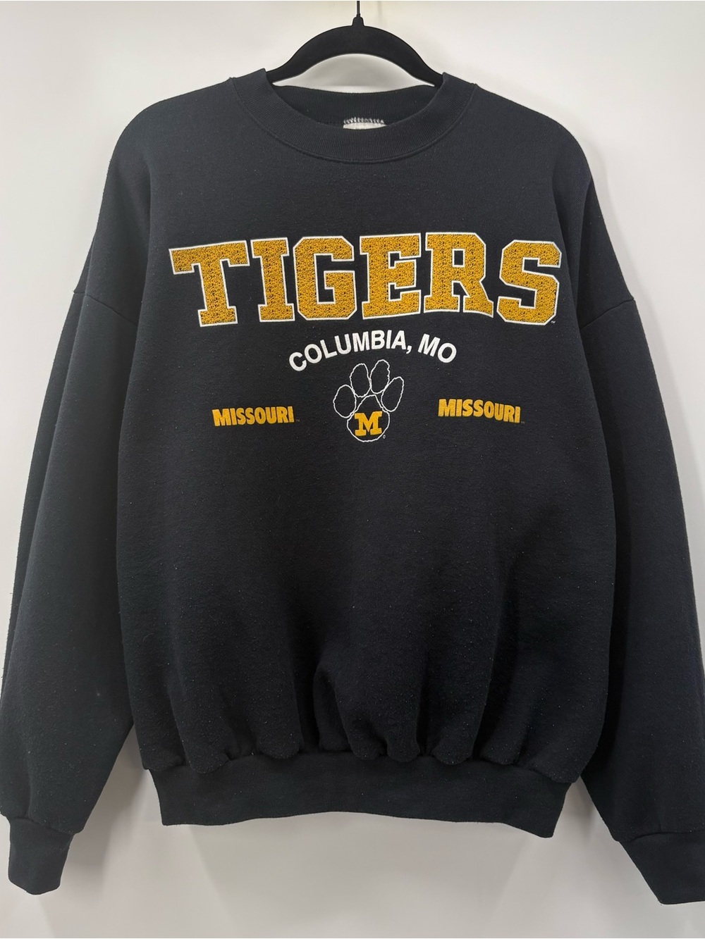 Tultex Black Sweatshirt with Gold 'TIGERS' Graphic